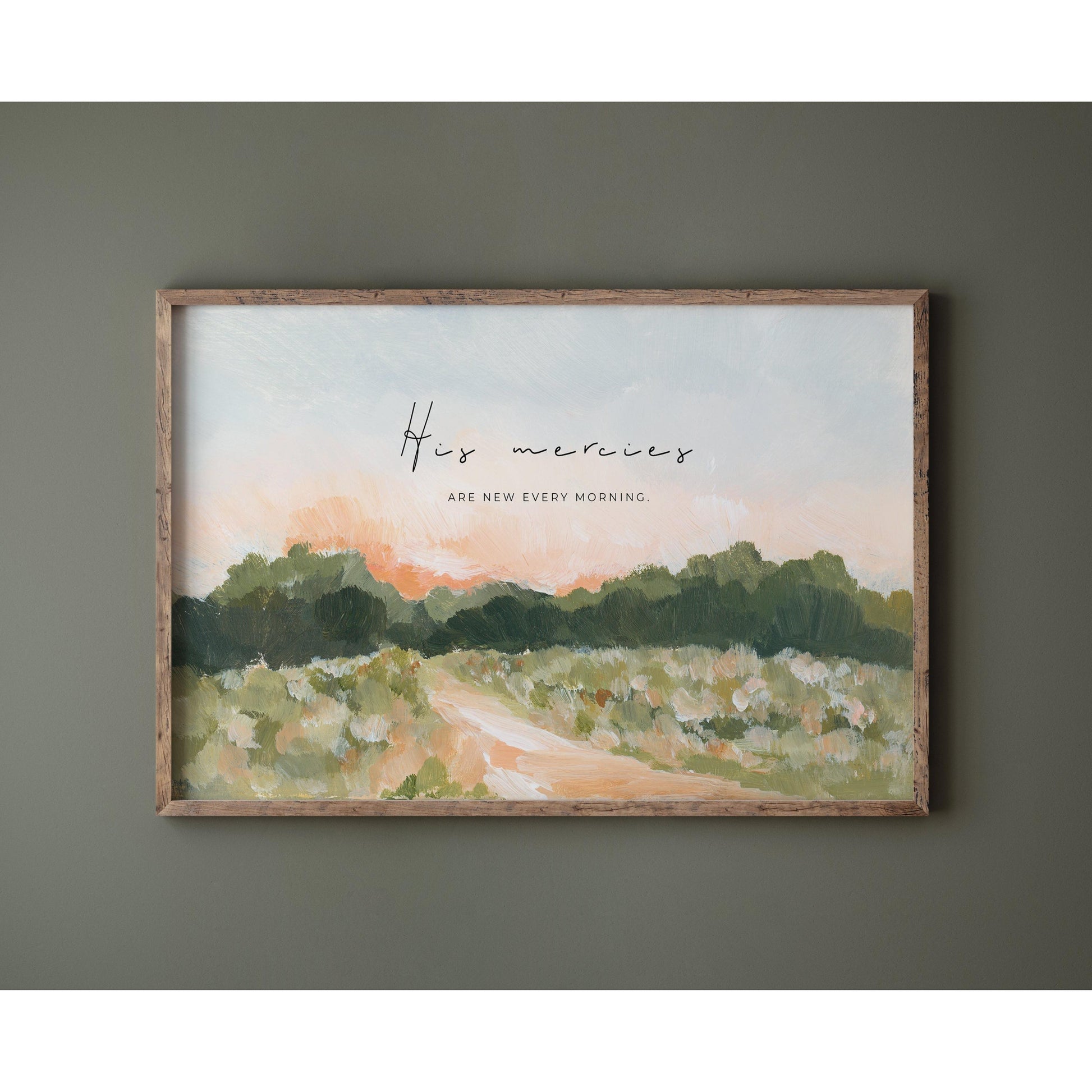 Modern Christian Art - Landscape with Bible Verses - New Mercies