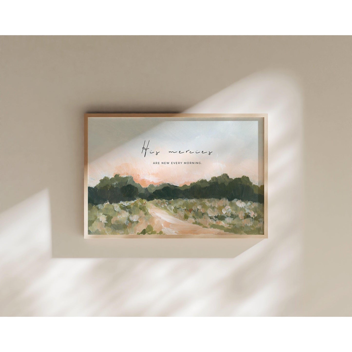 Modern Christian Art - Landscape with Bible Verses - New Mercies