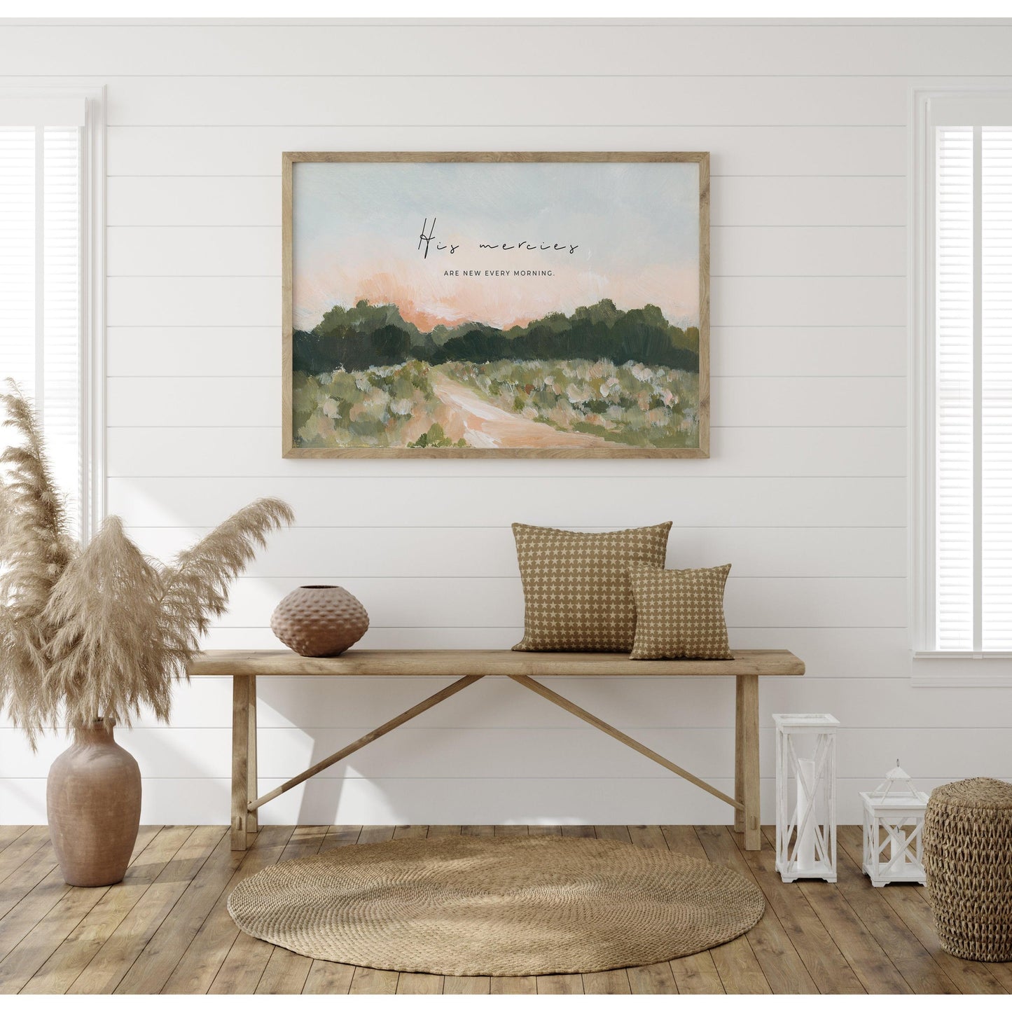 Modern Christian Art - Landscape with Bible Verses - New Mercies