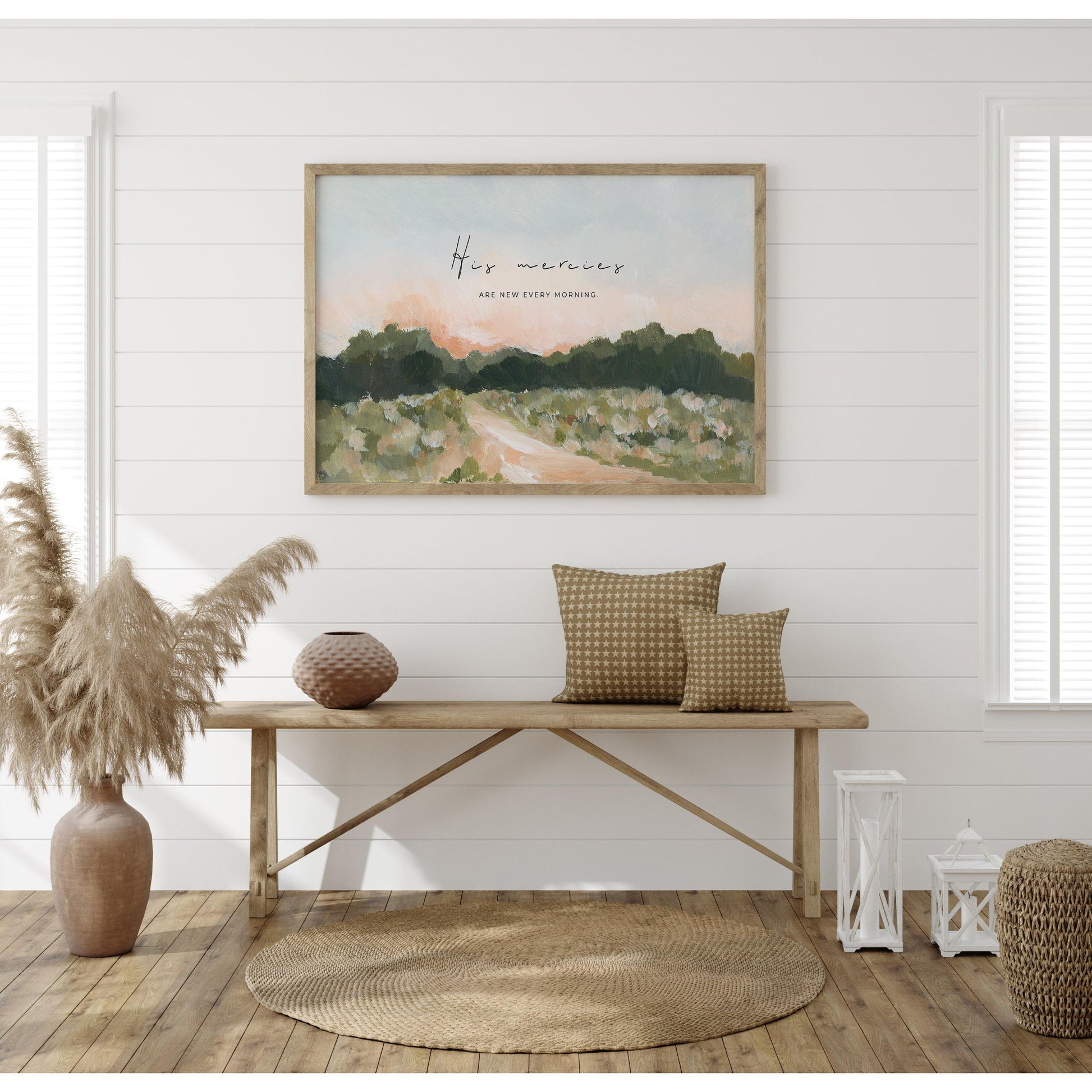 Modern Christian Art - Landscape with Bible Verses - New Mercies