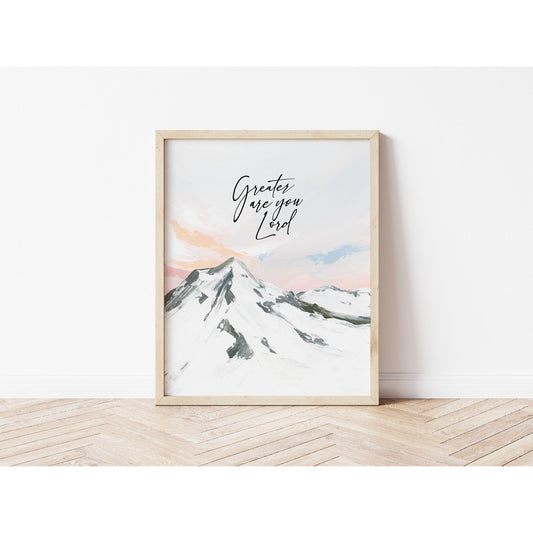 Modern Christian Art - Mountain Landscape "Greater Are You, Lord"