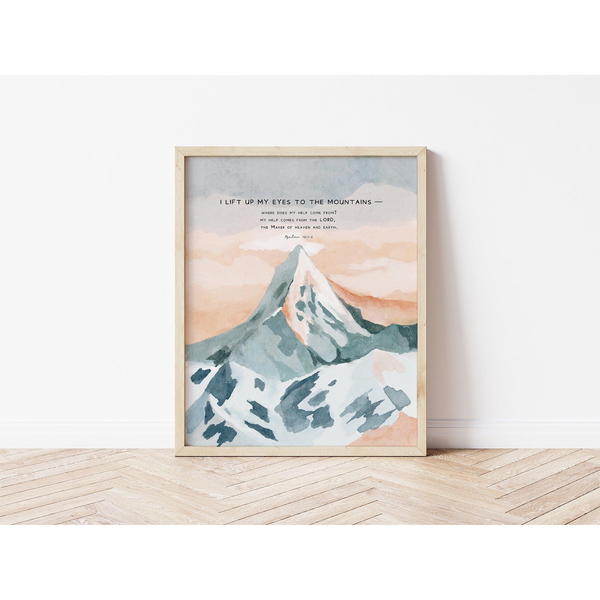 Modern Christian Art - Mountain Landscape with Psalm 121