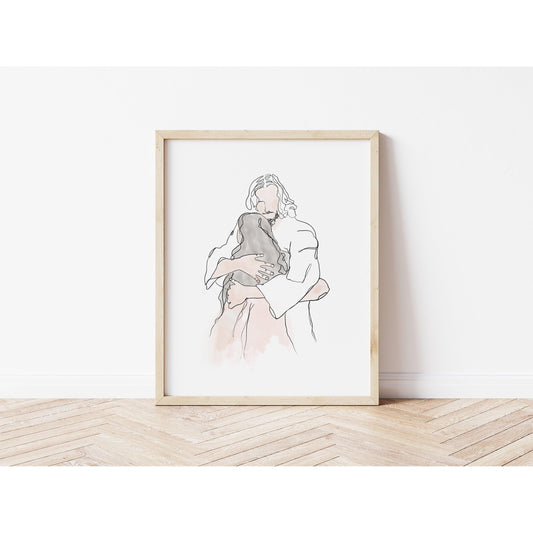 Modern Christian Art Print Art of Jesus Christ- Huge of Christ