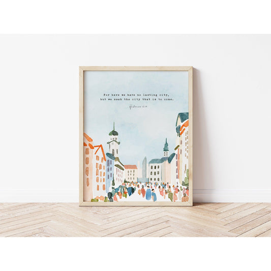 Modern Christian Art Print - Hebrews 13:14