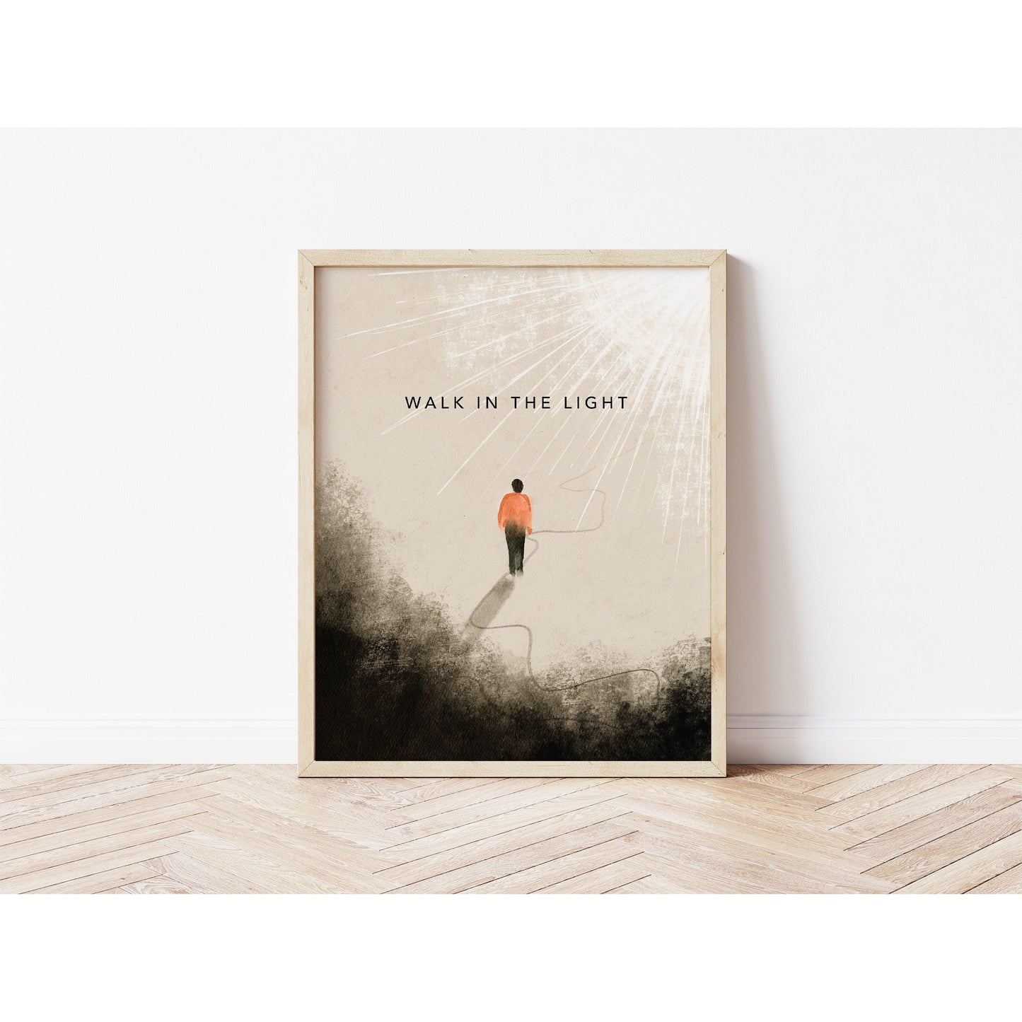 Modern Christian Art Print - Walk in Light