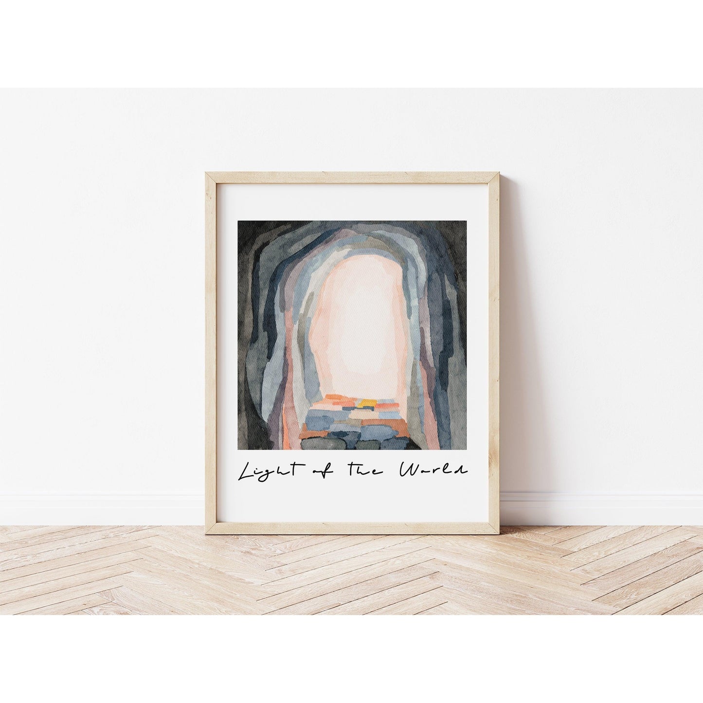 Modern Christian Art - Watercolor Painting "Light of the World"