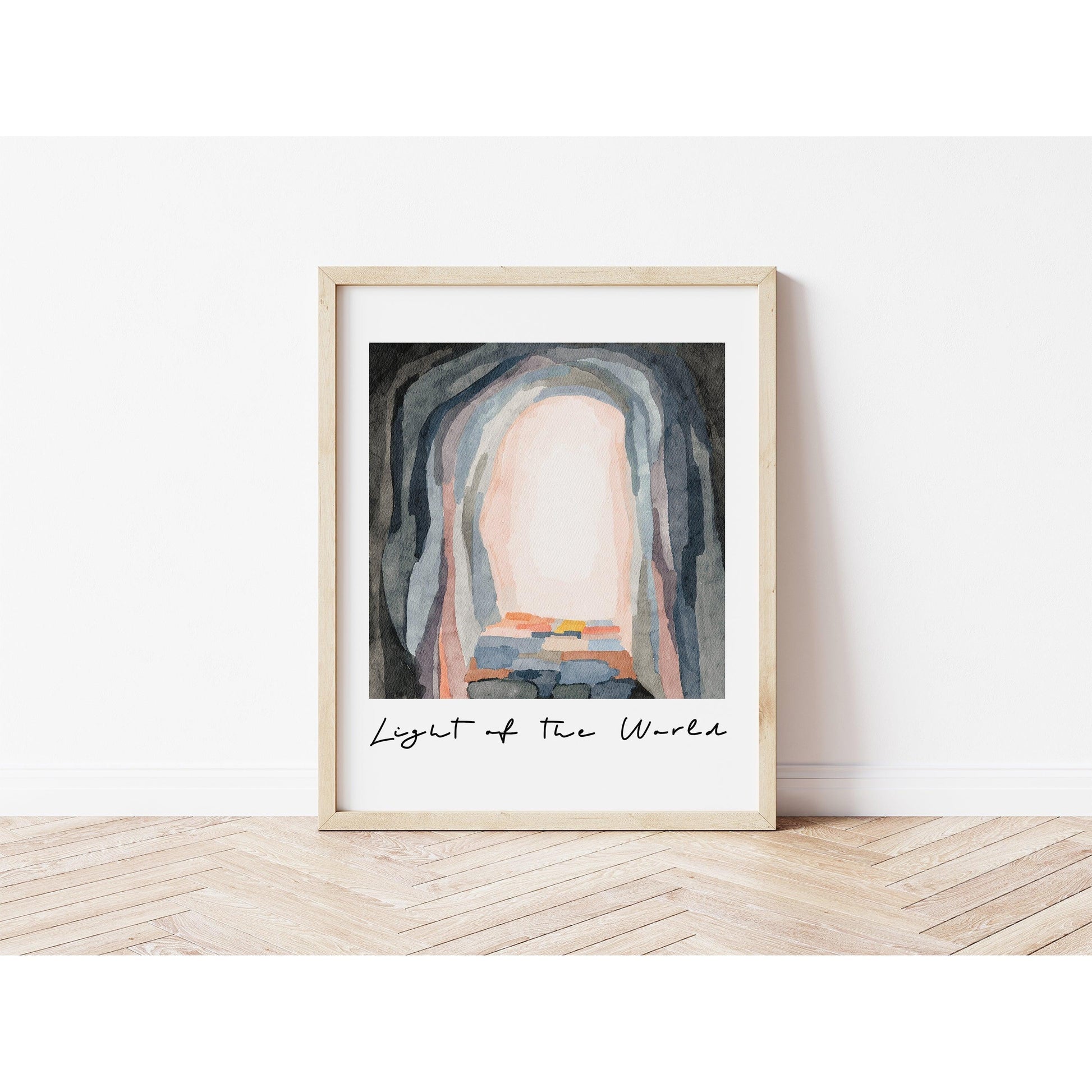 Modern Christian Art - Watercolor Painting "Light of the World"