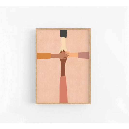 Modern Minimalist Christian Art of Cross of Colors