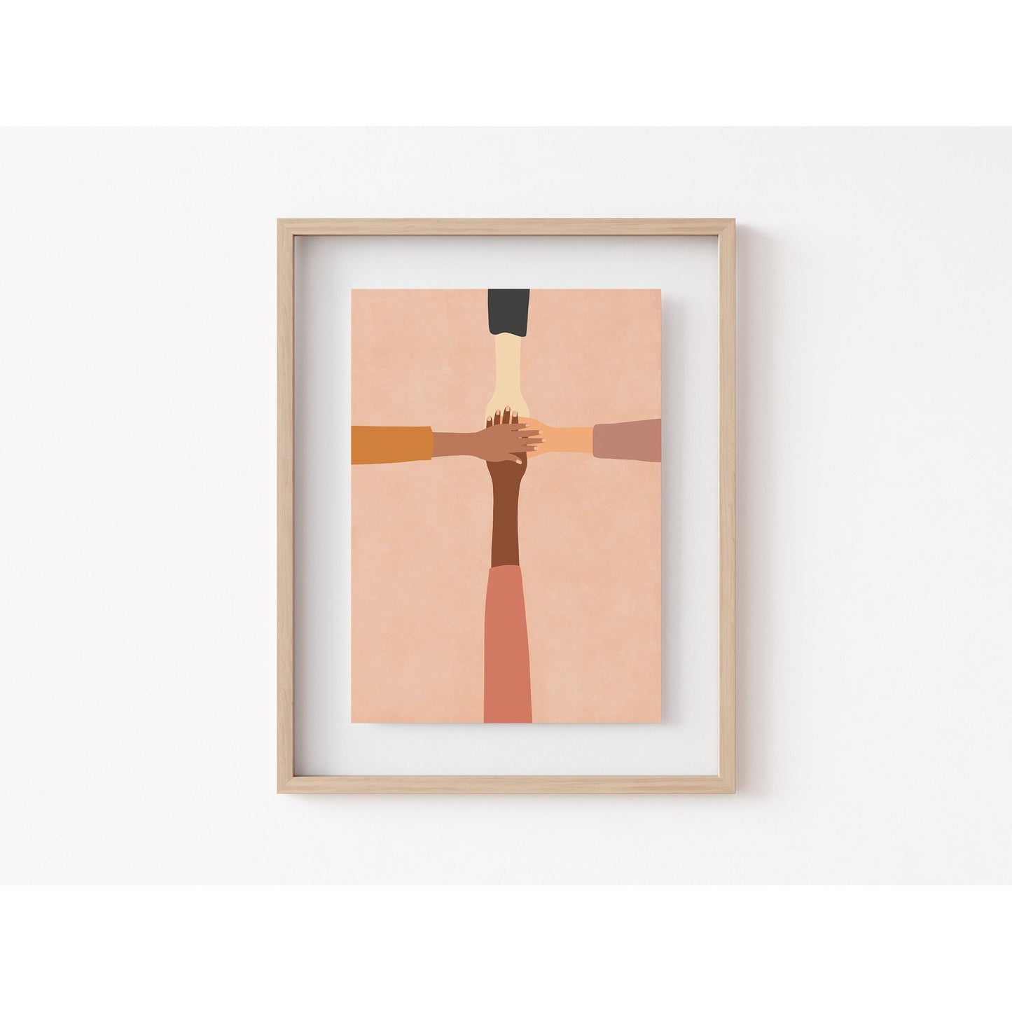 Modern Minimalist Christian Art of Cross of Colors