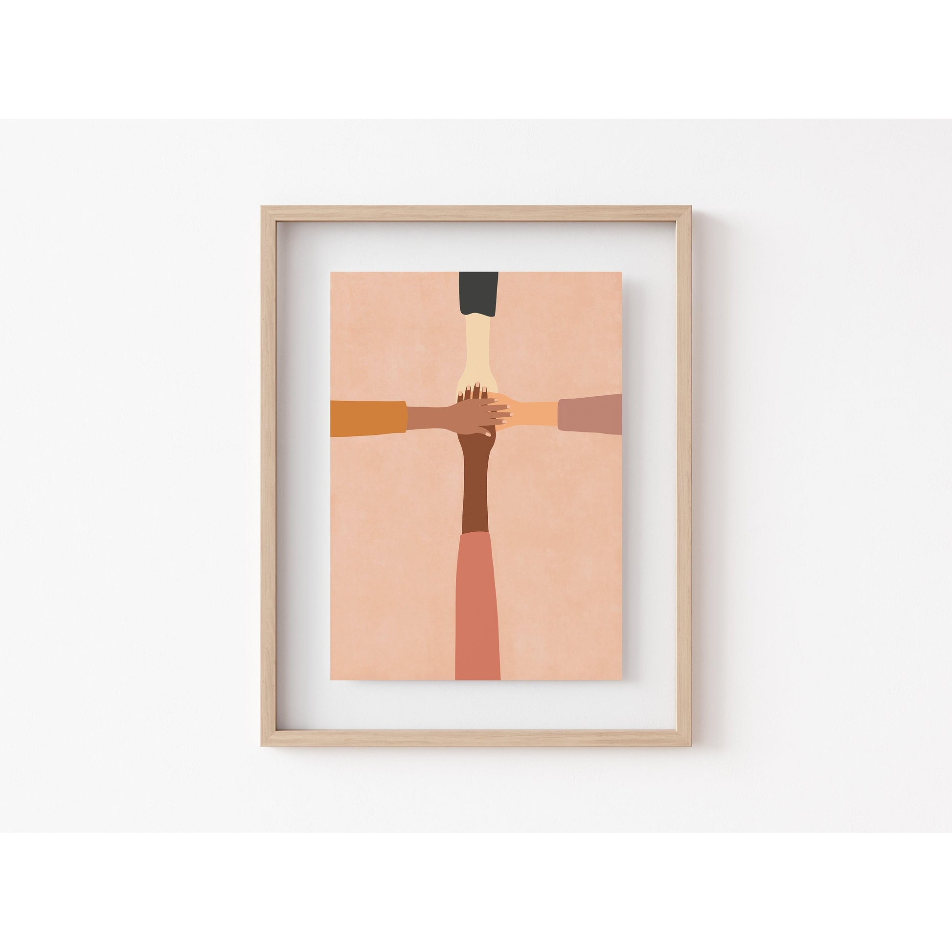 Modern Minimalist Christian Art of Cross of Colors