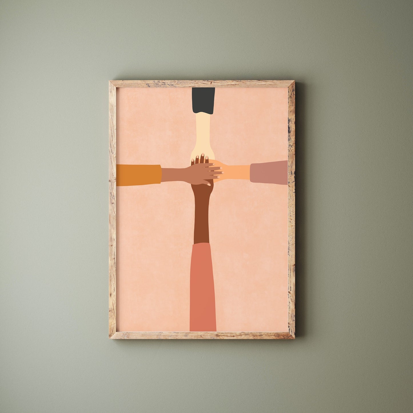 Modern Minimalist Christian Art of Cross of Colors