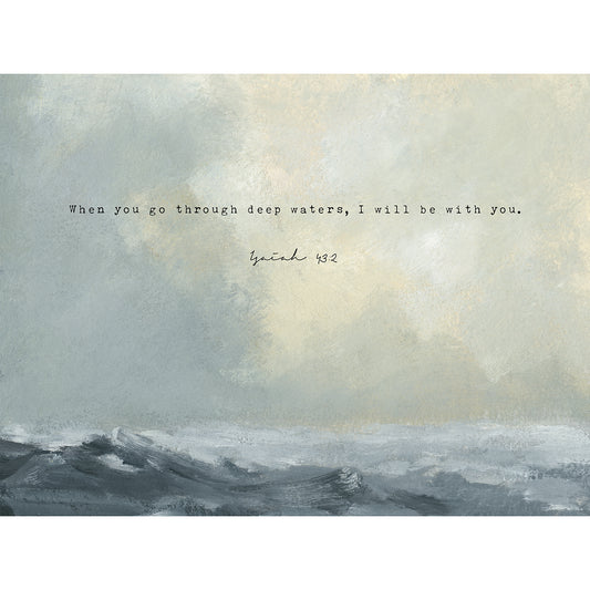Modern vintage ocean waves painting with calming neutral tones