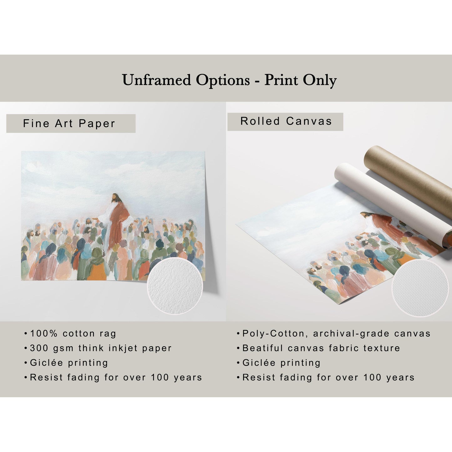 Modern Christian Art - Jesus Teaching the Crowd Painting