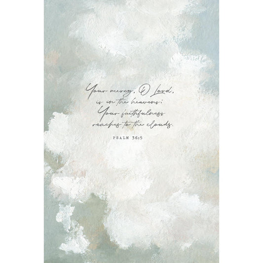 Christian Wall Art Print | Psalm 36:5 Clouds | Vintage Sky Decor "Thy Faithfulness"