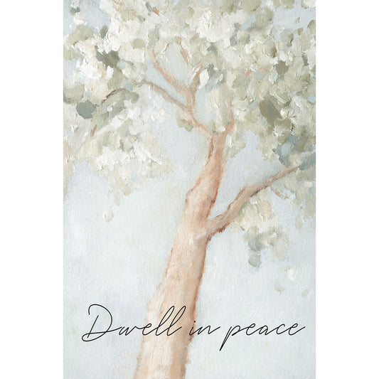 Modern Christian Wall Art | Tree Branch Print | Vintage Faith Decor – “Dwell in Peace”