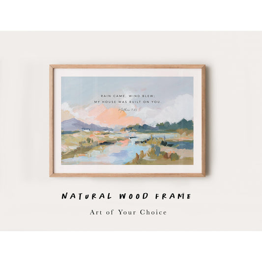 Faith-Based Wall Art with Mat – Natural Oak Framed Paper Print