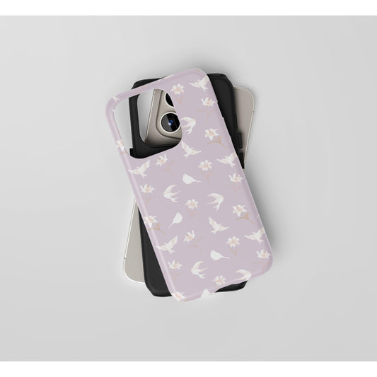 "Lilies and Birds" Phone Case - Lavendar