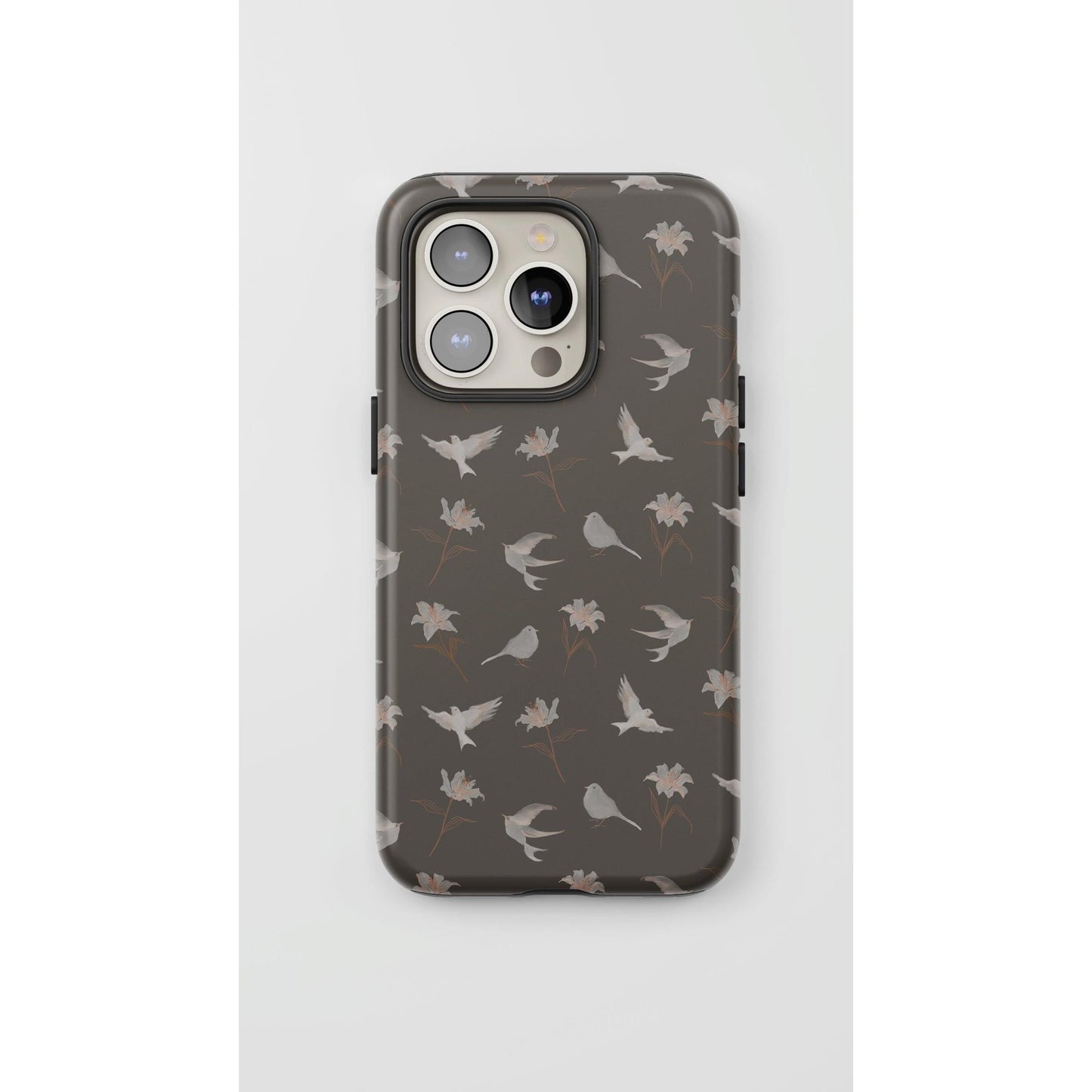"Lilies and Birds" Phone Case - Umber