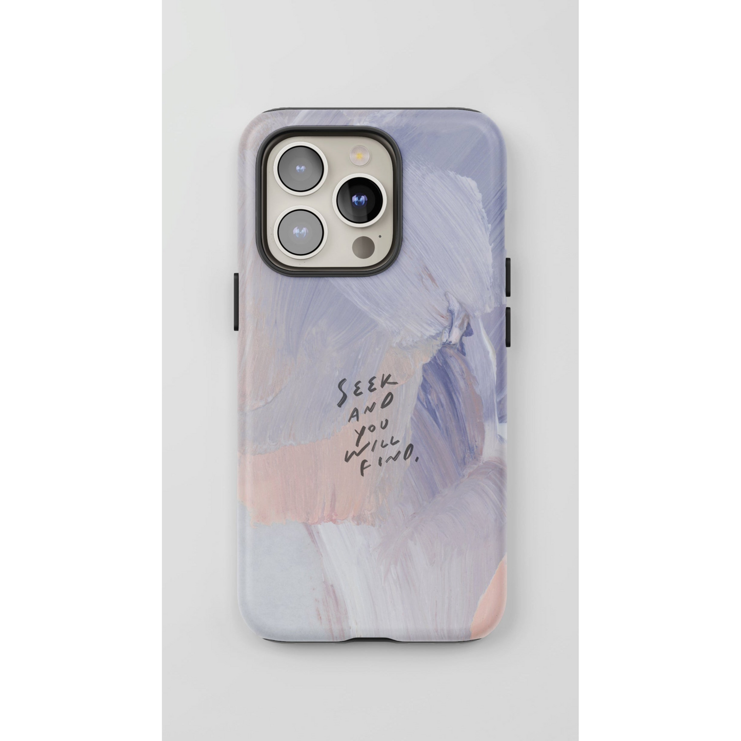"Seek and Find" Phone Case – Abstract Acrylic with Bible Verse