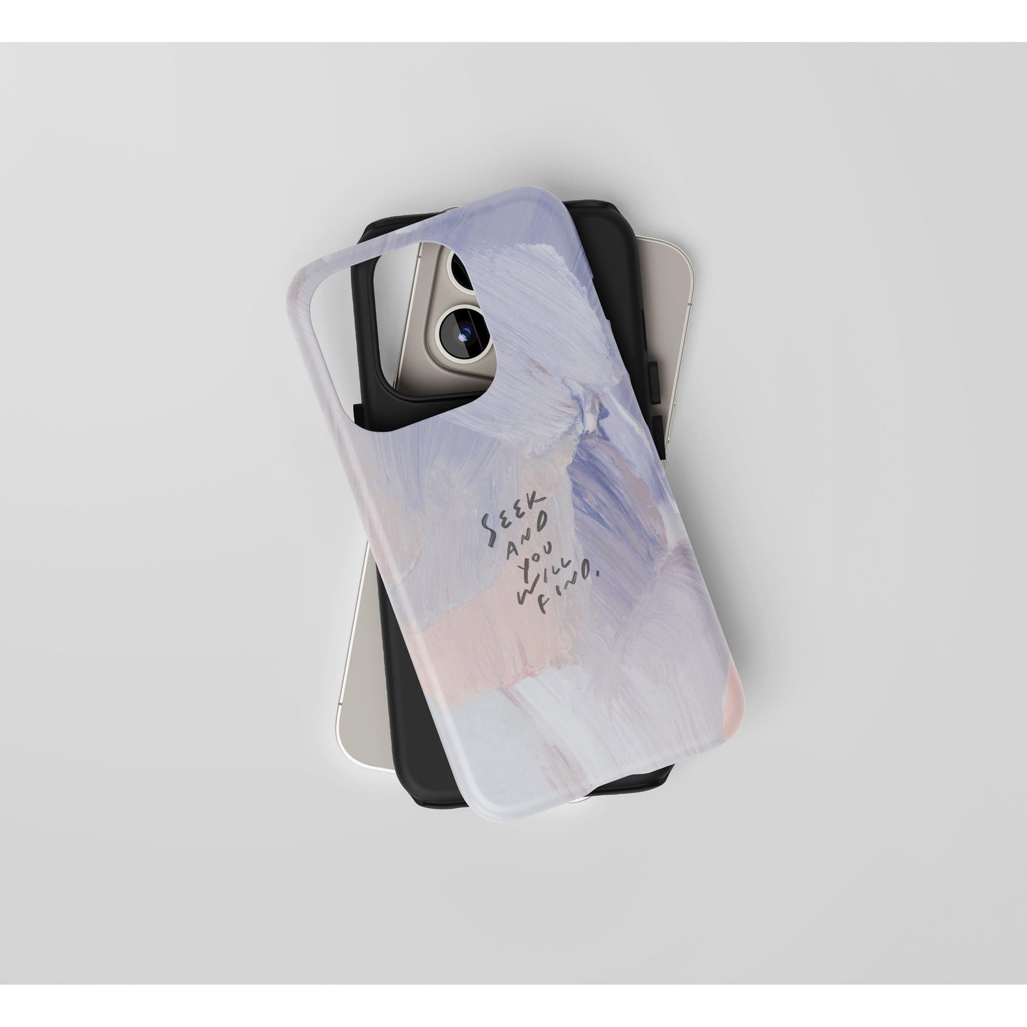 "Seek and Find" Phone Case – Abstract Acrylic with Bible Verse