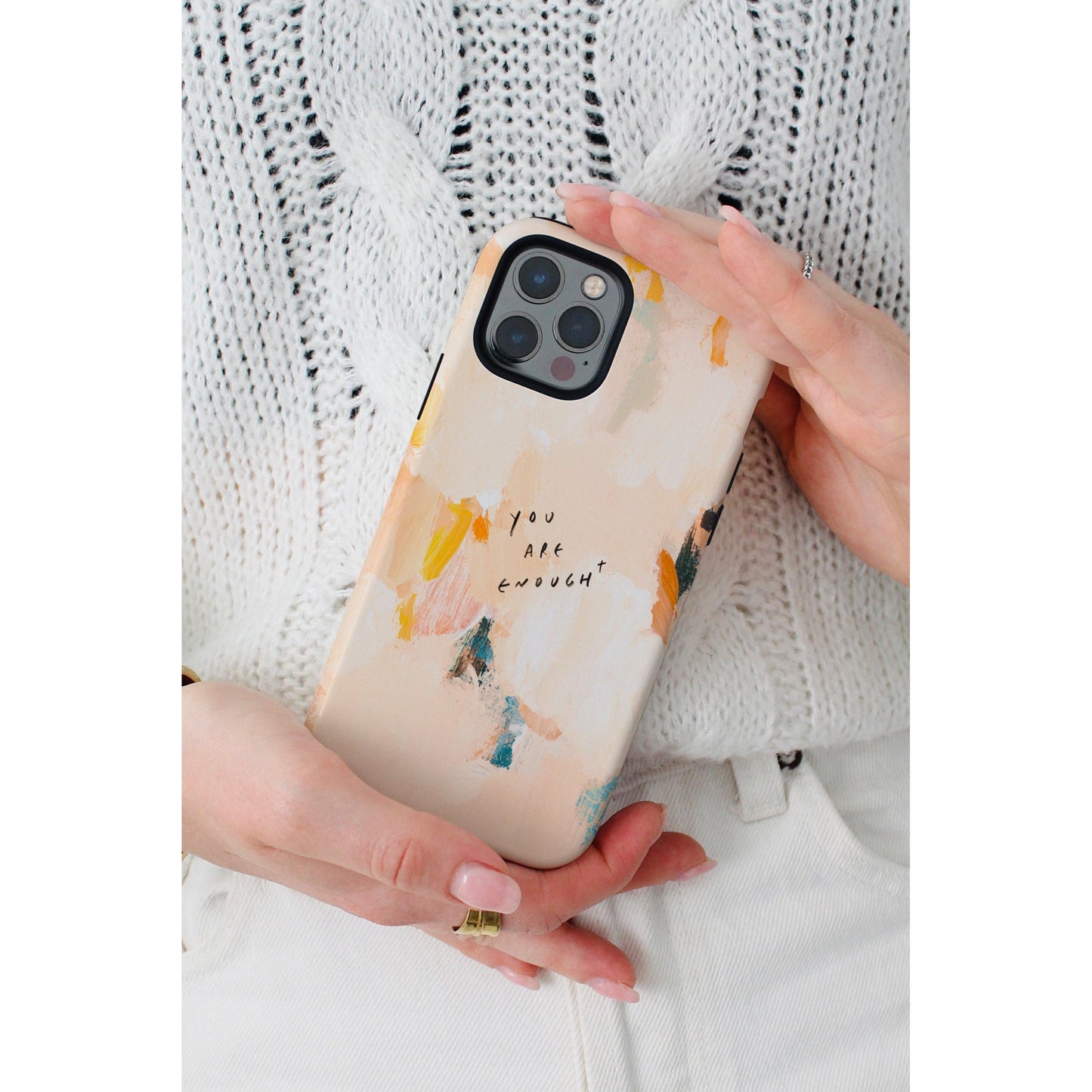 "You Are Enough" Phone Case – Abstract Acrylic