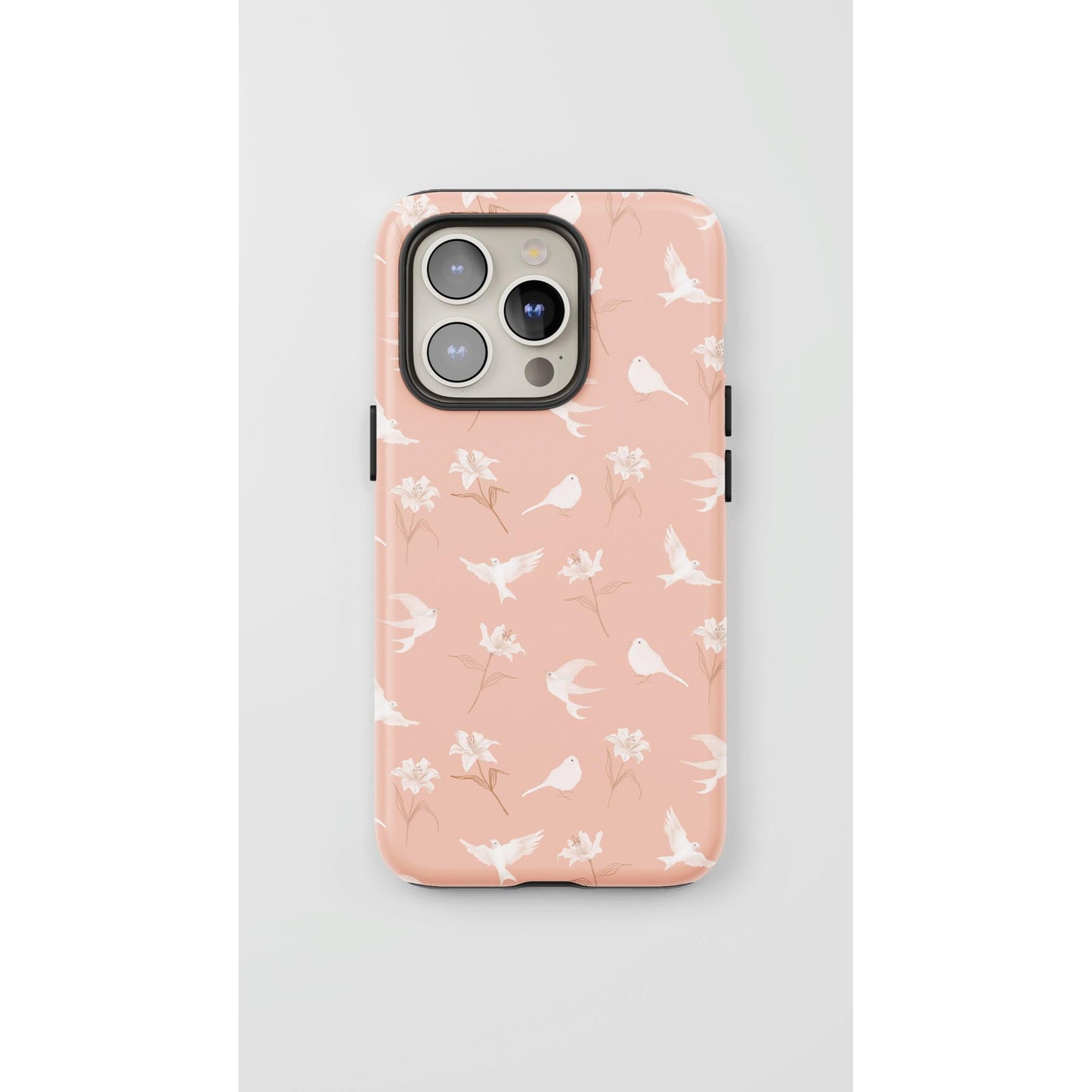 "Lilies and Birds" Phone Case - Blush