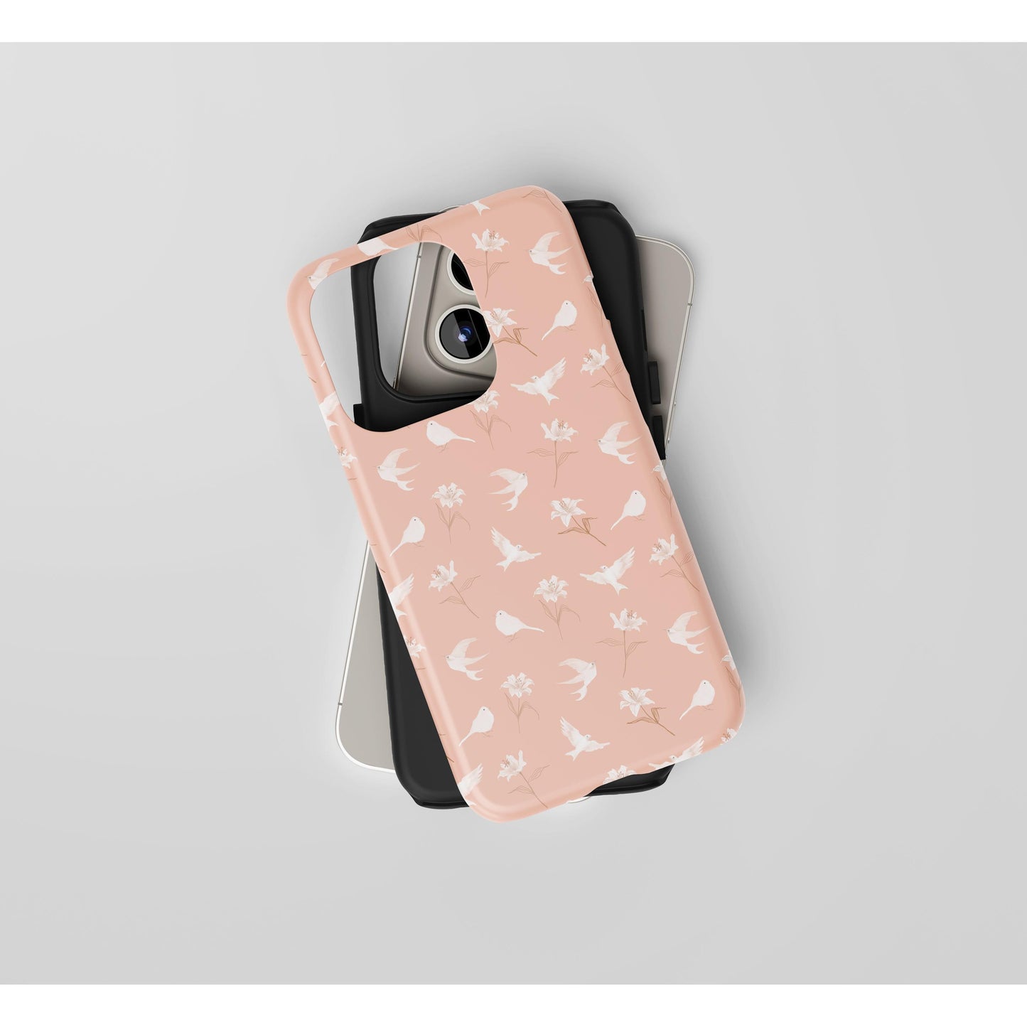 "Lilies and Birds" Phone Case - Blush