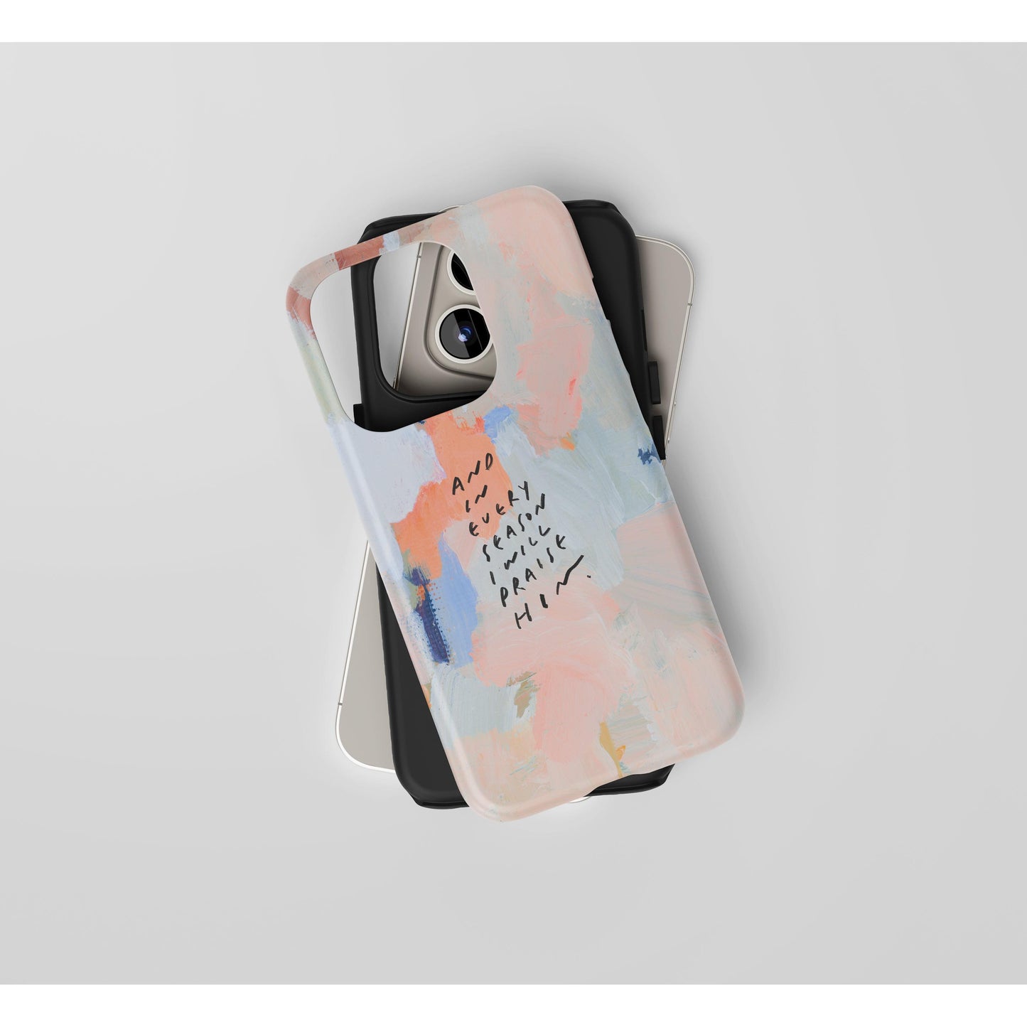 "In Every Season" Phone Case – Abstract Acrylic with Bible Verse