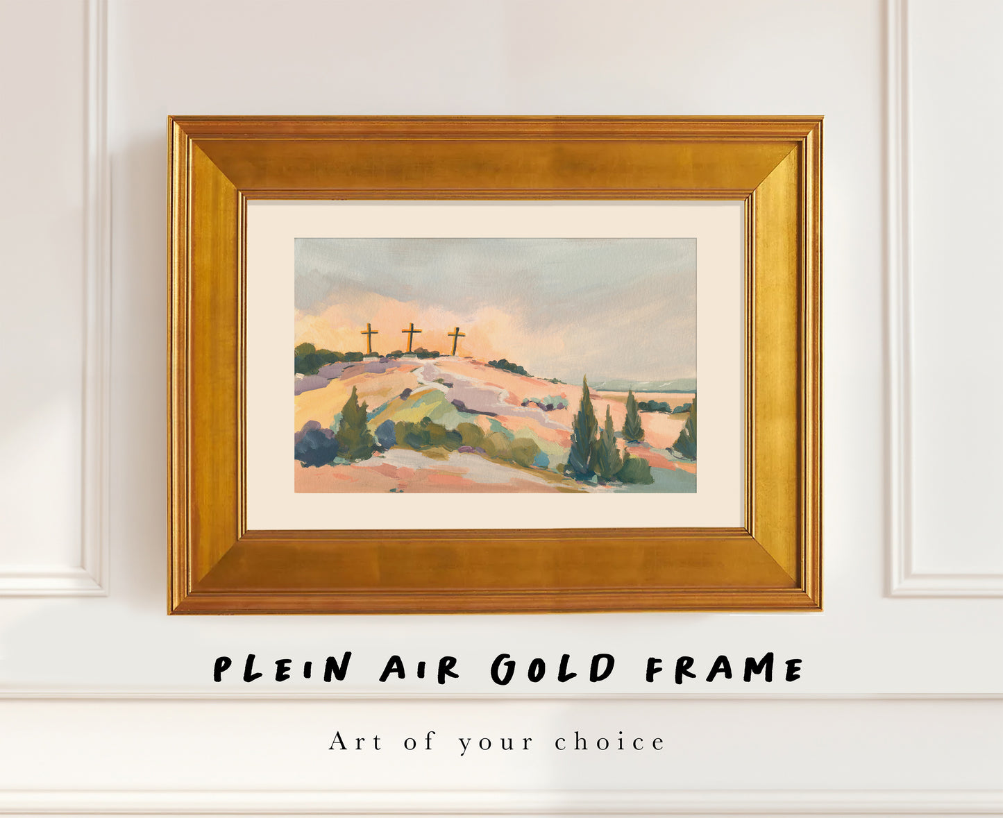 Vintage Gold Frame Christian Wall Art – Plein Air Gold Vintage Frame