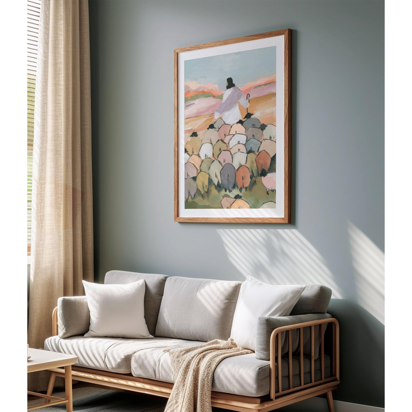 Psalm 23 Christian Art - The Shepherd and His Sheep