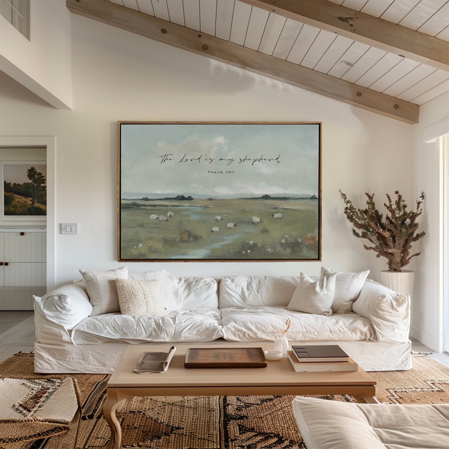 Modern vintage Christian artwork for home decor