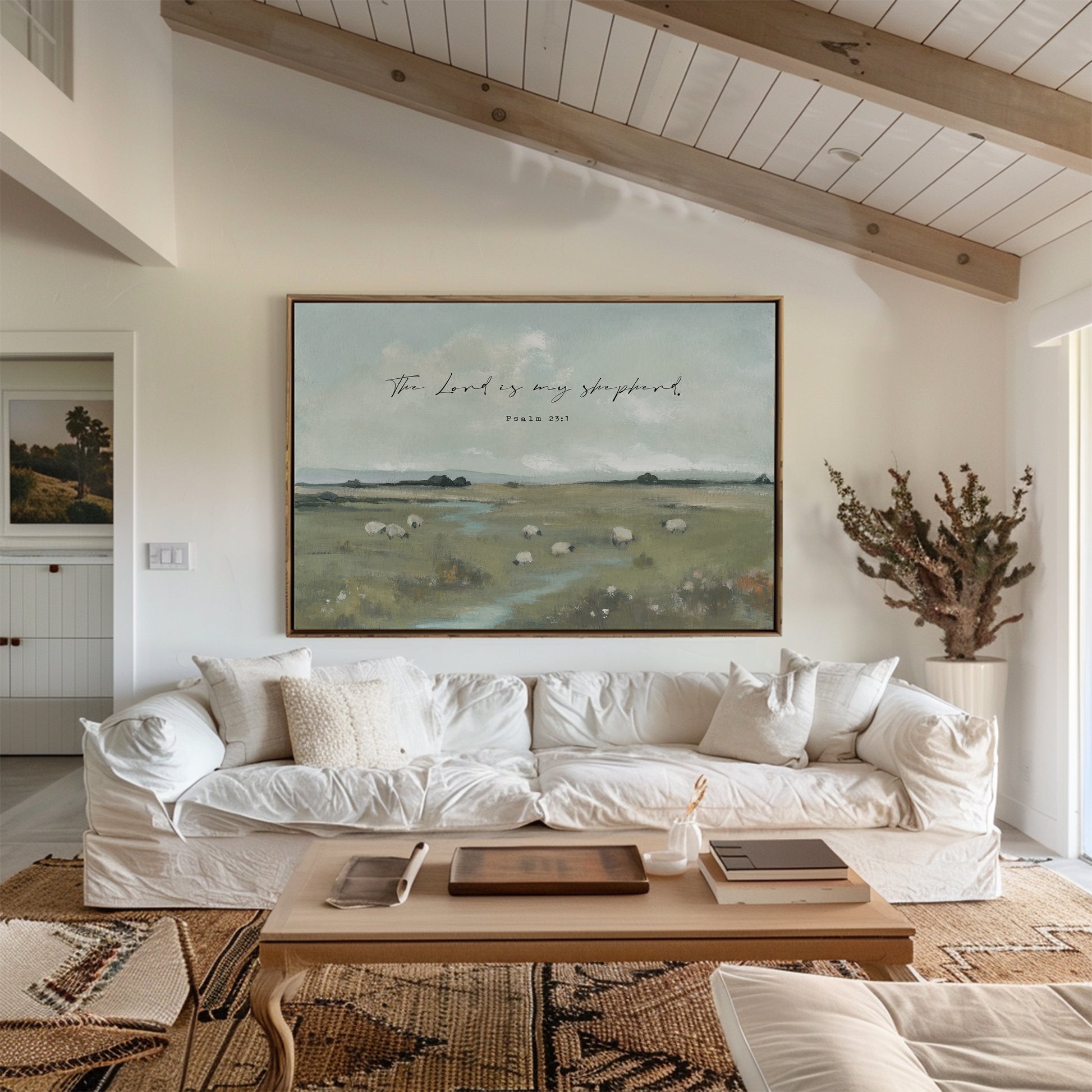 Modern vintage Christian artwork for home decor