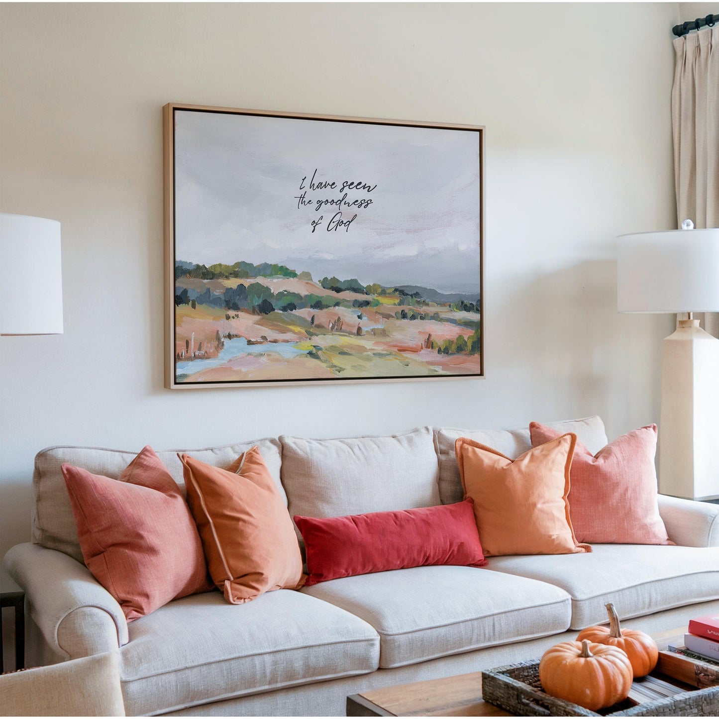 Custom Framed Christian Canvas Print – Faith-Based Wall Art with Floating Wood Frame