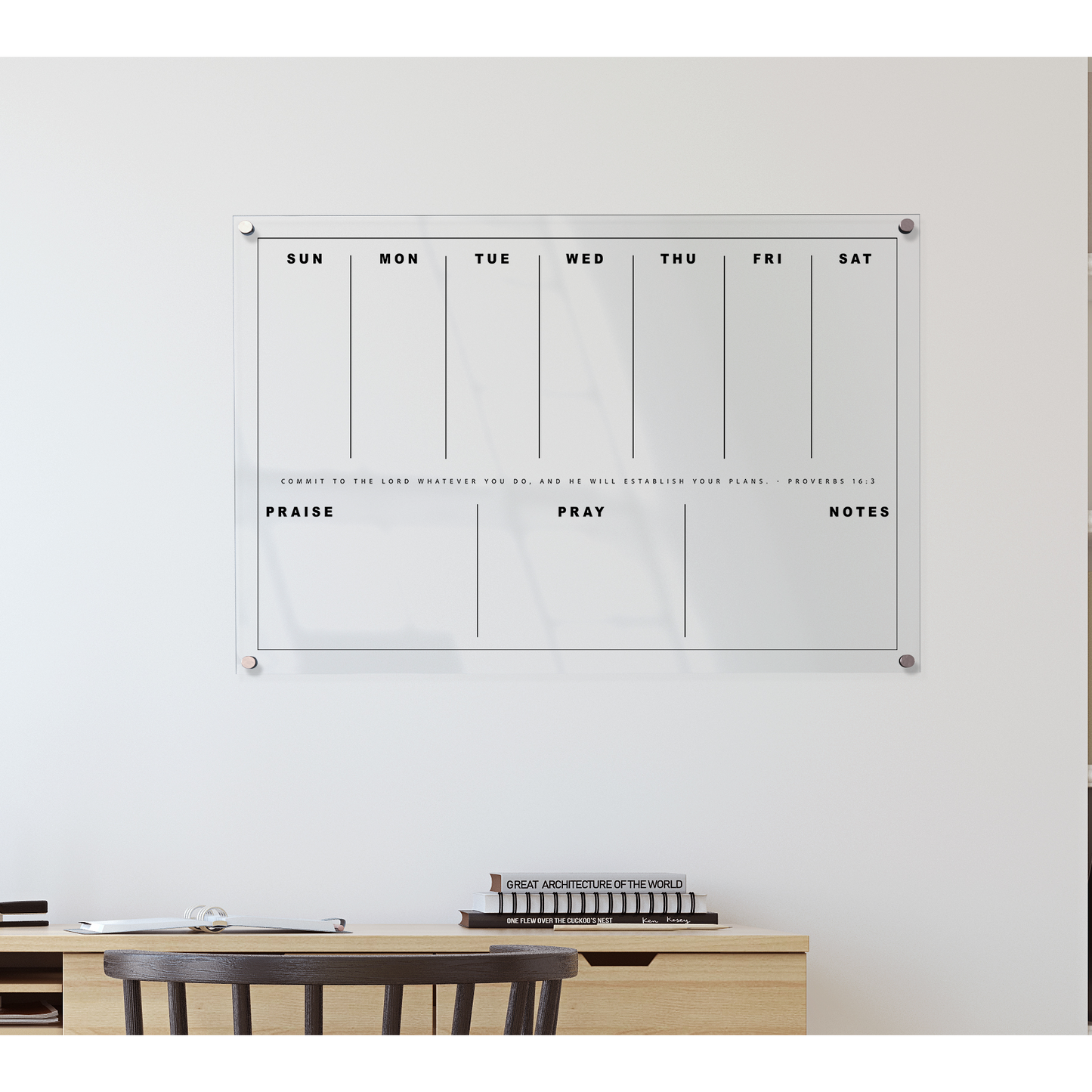 Pray & Plan Acrylic Board | Christian Acrylic Planner | WEEKLY Planner 24"x36"
