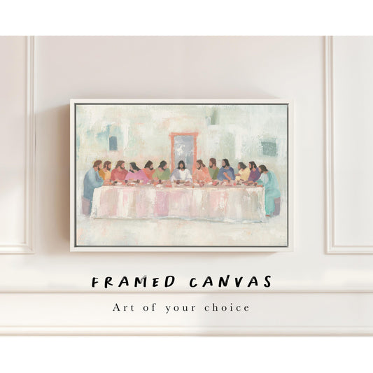 Custom Framed Christian Canvas Print – Faith-Based Wall Art with Floating Wood Frame