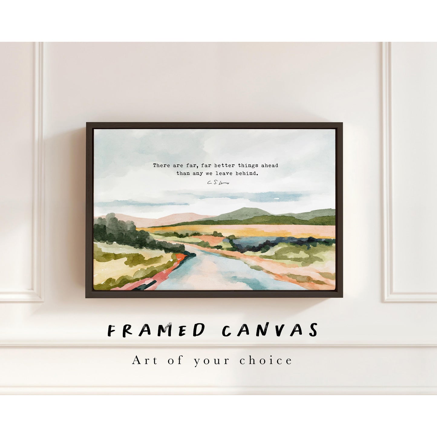 Custom Framed Christian Canvas Print – Faith-Based Wall Art with Floating Wood Frame
