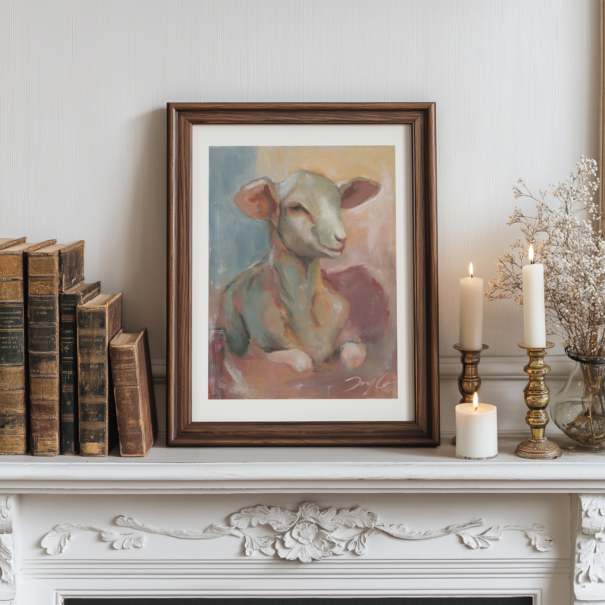 jesus lamb art print representing peace and sacrifice