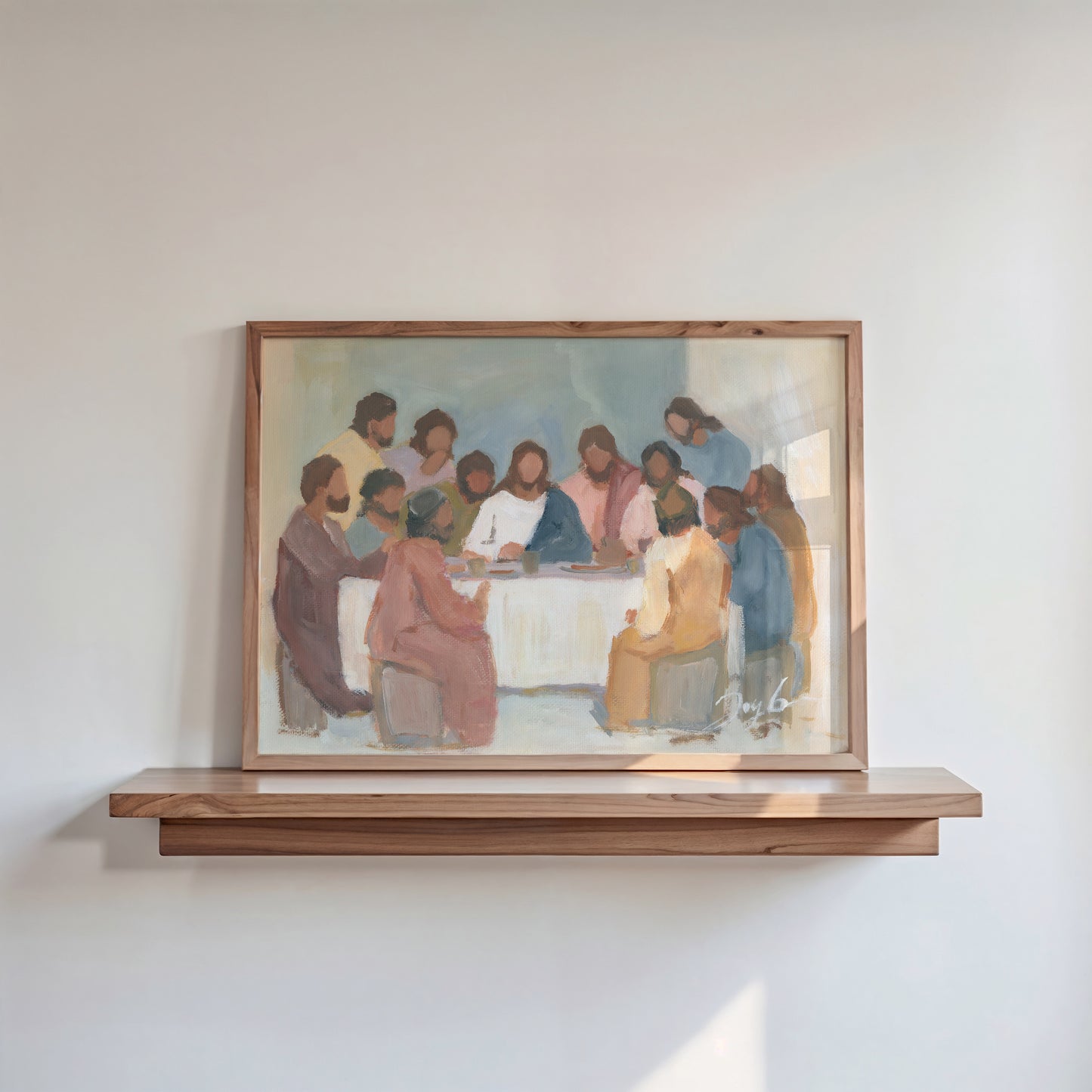 Jesus at the table with disciples contemporary Last Supper painting