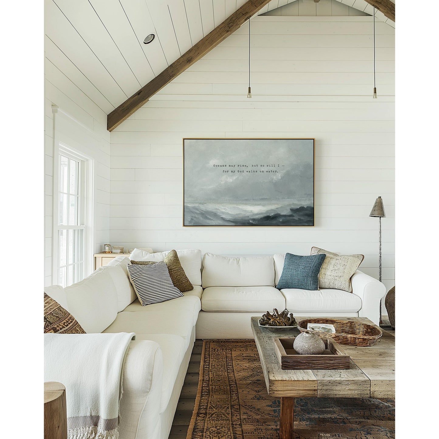 Custom Framed Christian Canvas Print – Faith-Based Wall Art with Floating Wood Frame