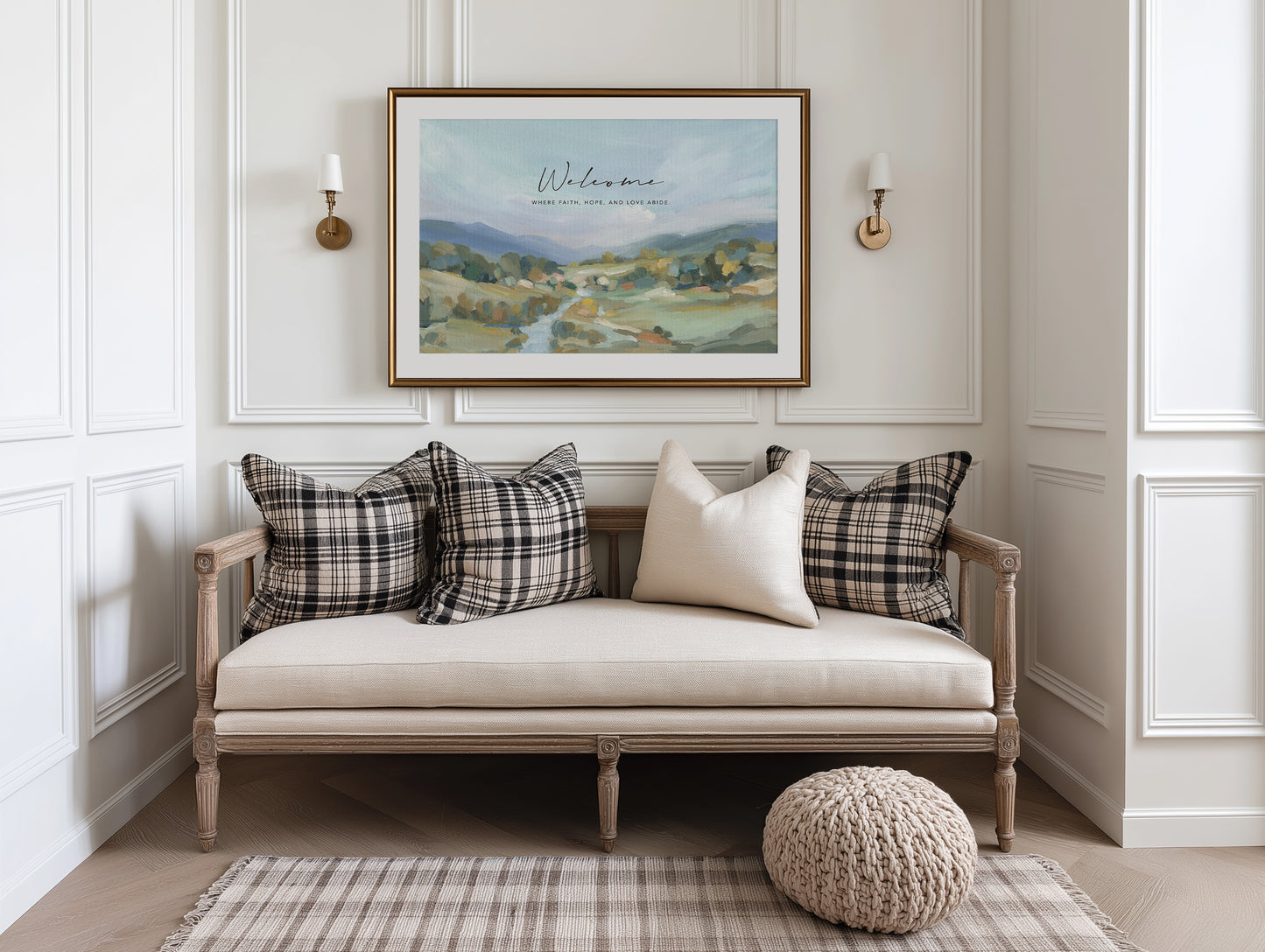 Peaceful Christian landscape wall art for welcoming home decor
