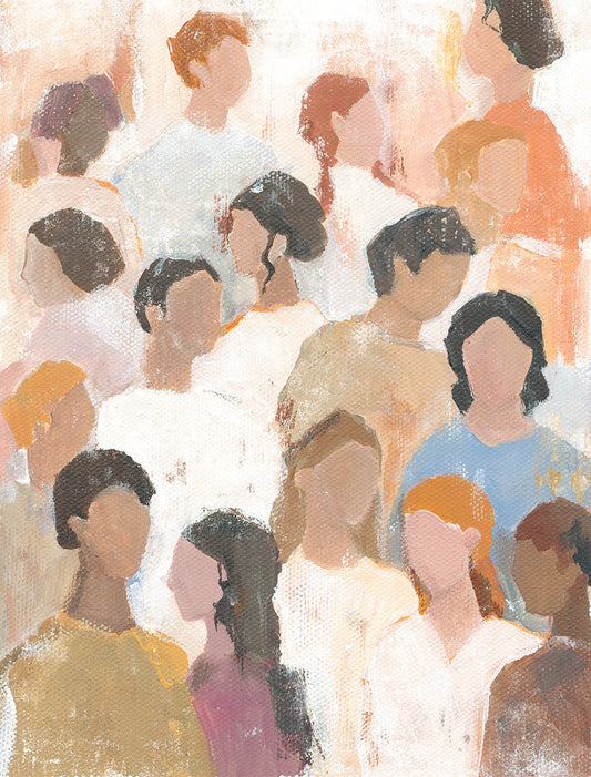 Abstract Christian art of people's faces by Christian artist Joy Gonzales