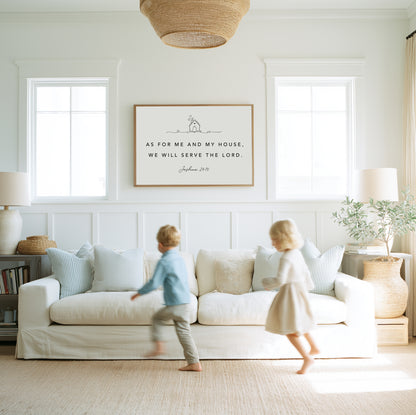 Bible verse wall art Joshua 24:15 Scripture sign for families