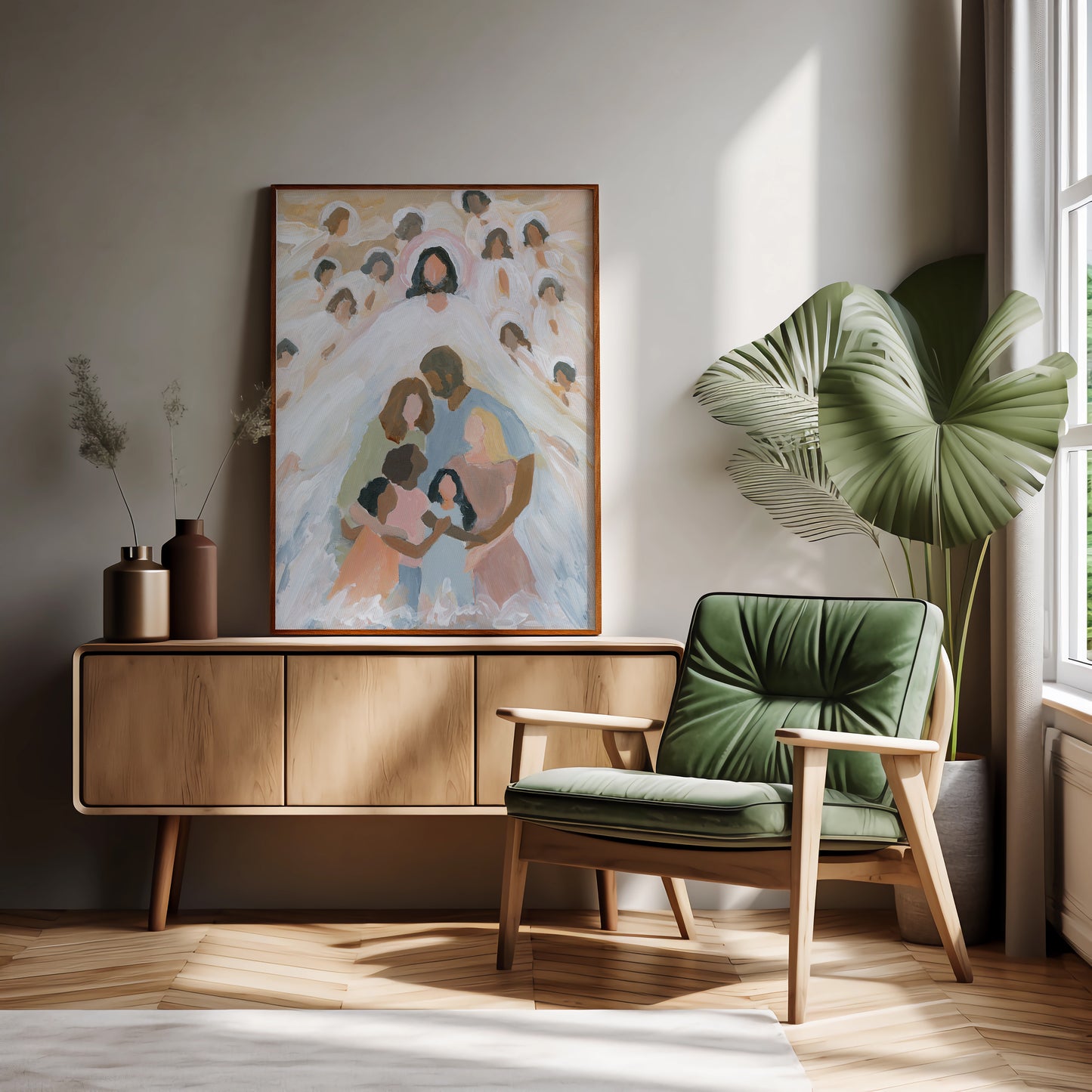 Contemporary Religious Art - Jesus Art "Adopted to God's Family"