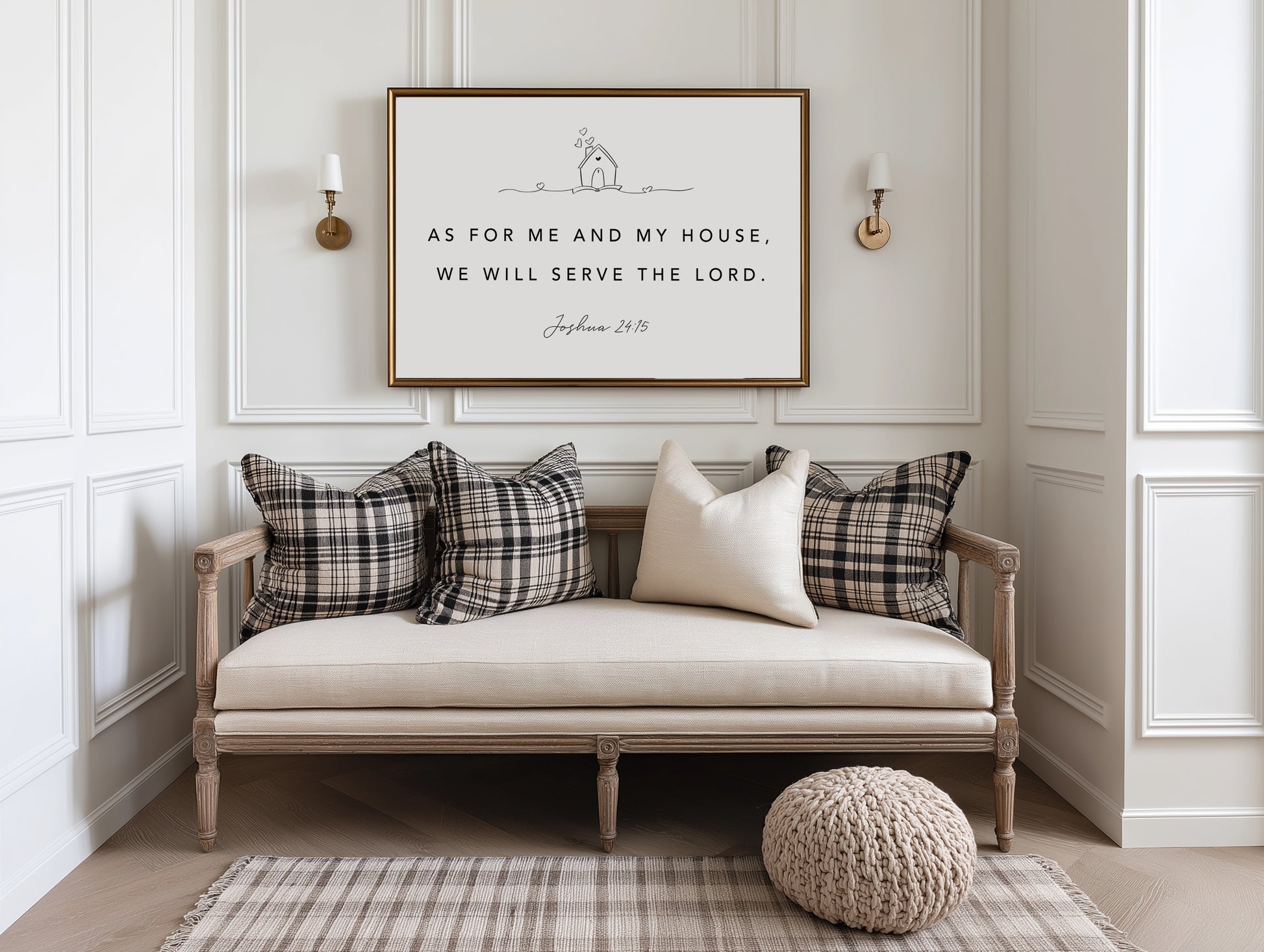 Joshua 24:15 Christian wall art print for faith-centered homes