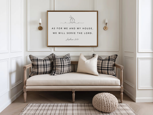 Joshua 24:15 Christian wall art print for faith-centered homes