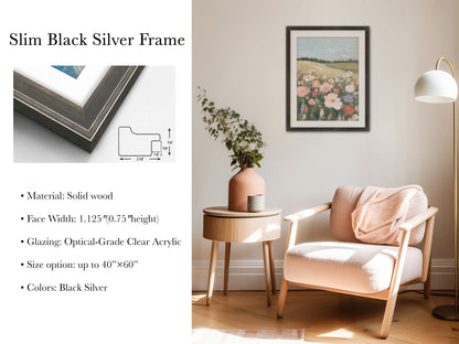 Vintage Framed Christian Wall Art – Slim Gold Black Frame