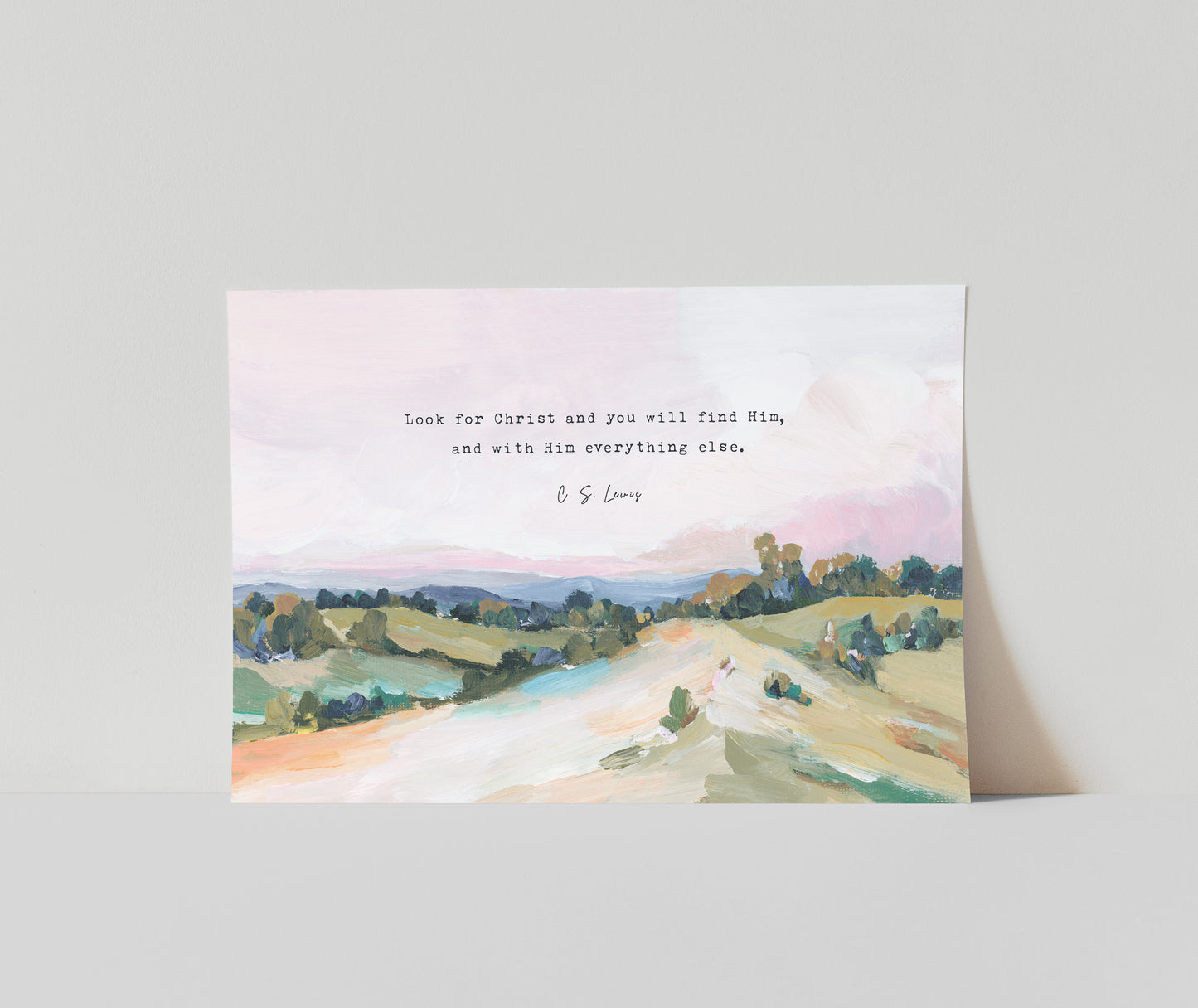 C S Lewis Quote "Look for Christ" - Contemporary Christian Wall Art