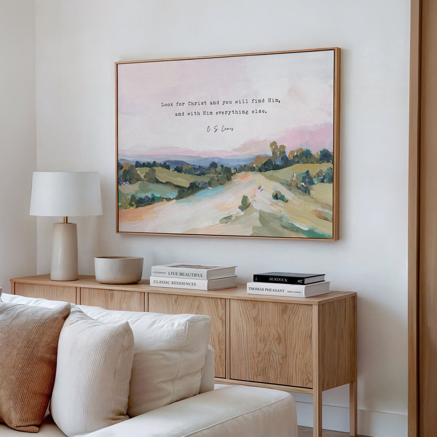 C S Lewis Quote "Look for Christ" - Contemporary Christian Wall Art