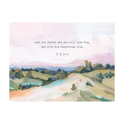 C S Lewis Quote "Look for Christ" - Contemporary Christian Wall Art