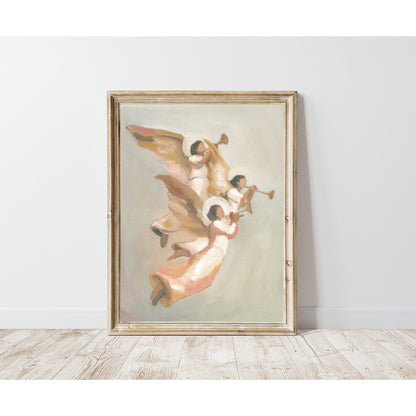 Christian Christmas Wall Art  “Angels Rejoice” | Perfect Holiday Gift & Seasonal Decor